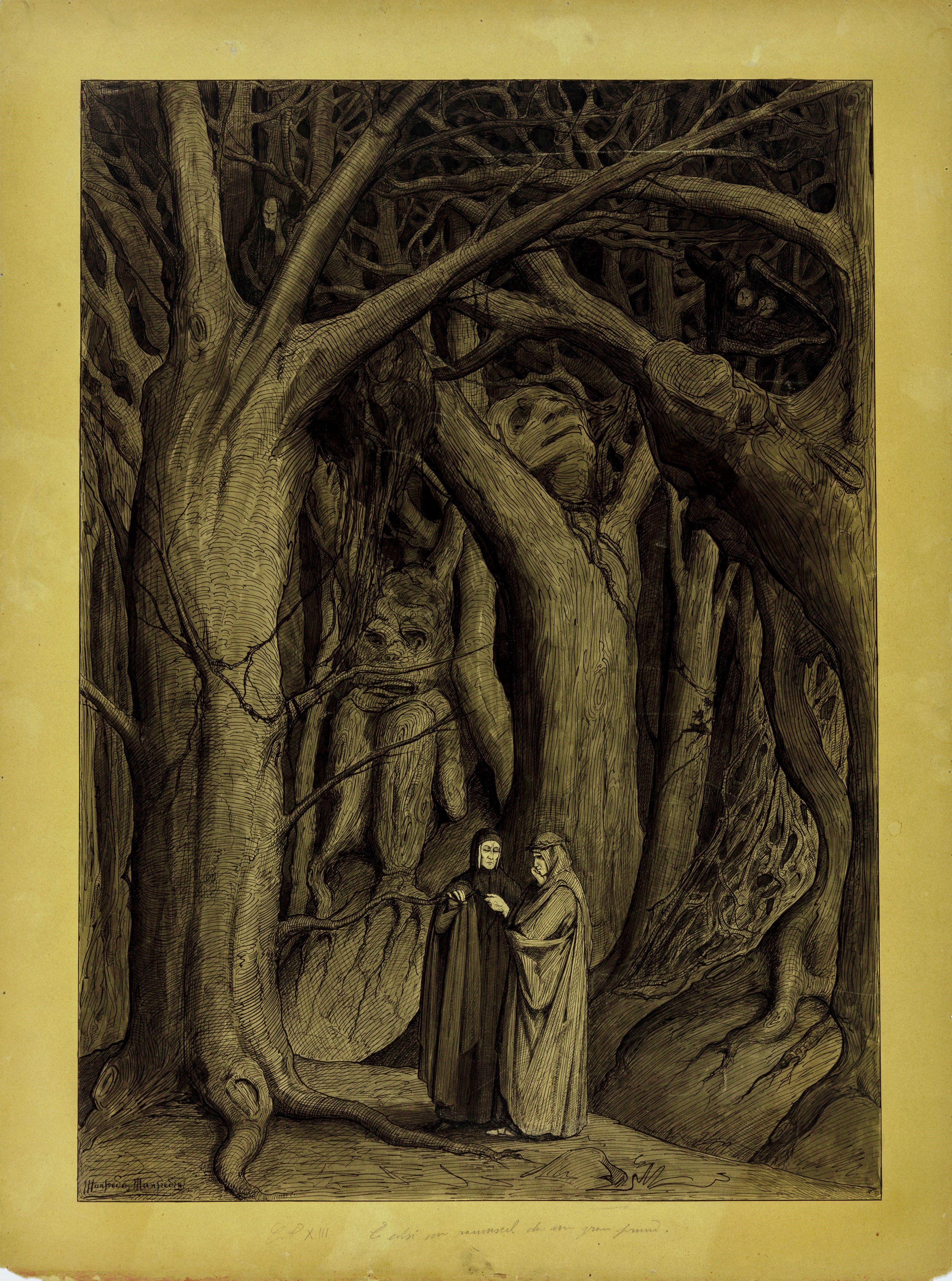 Manfredo Manfredini - Lotto Composto da 30 Illustrazioni Originali De "la Divina Commedia"