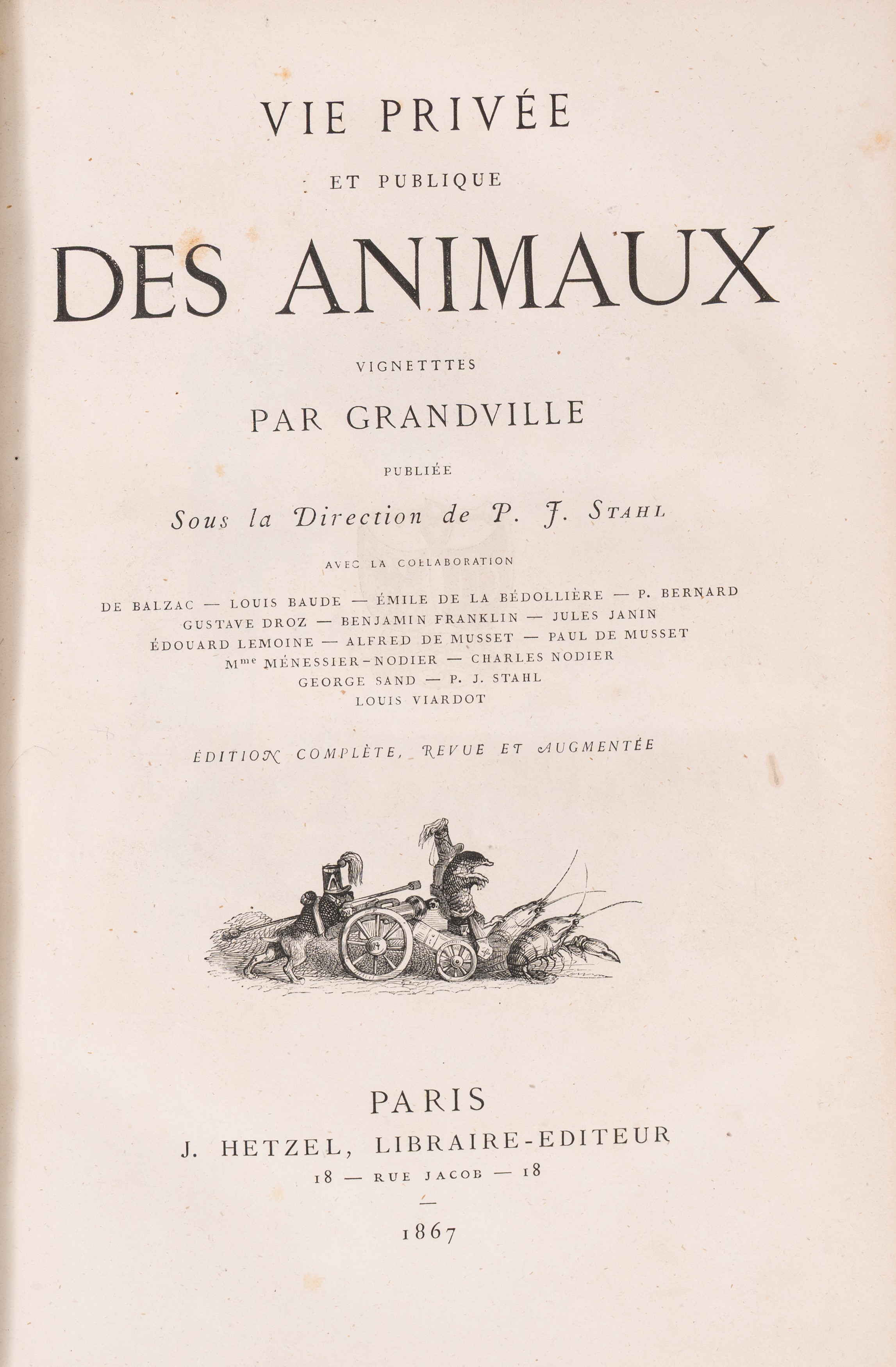 Grandville, Jean - Jacques - Vie Privée Et Publique Des Animaux