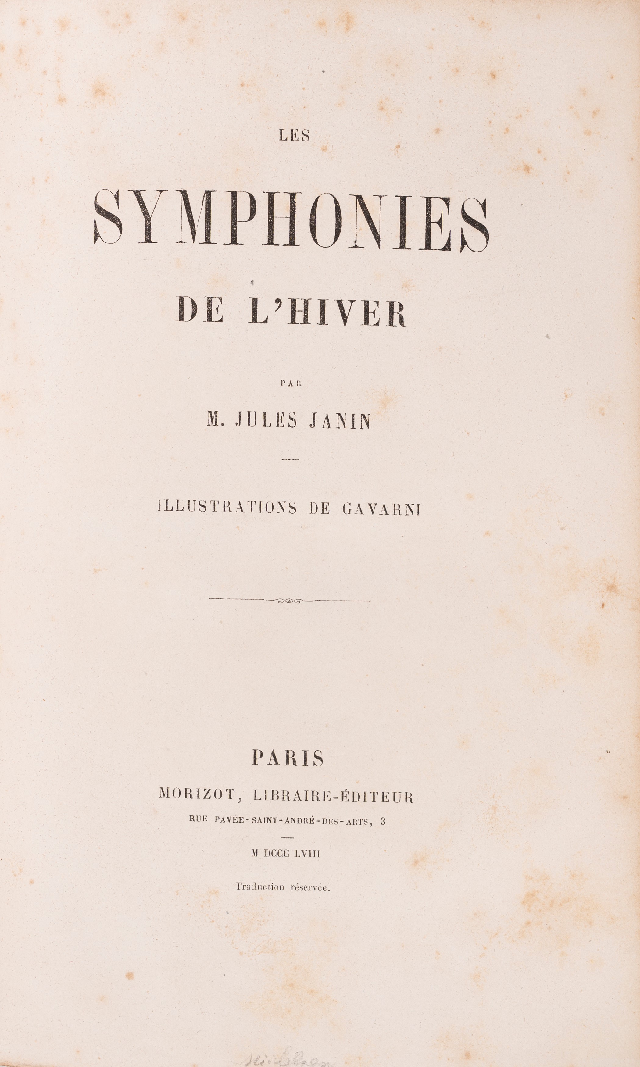 Jules Janin - Les symphonies de l'hiver
