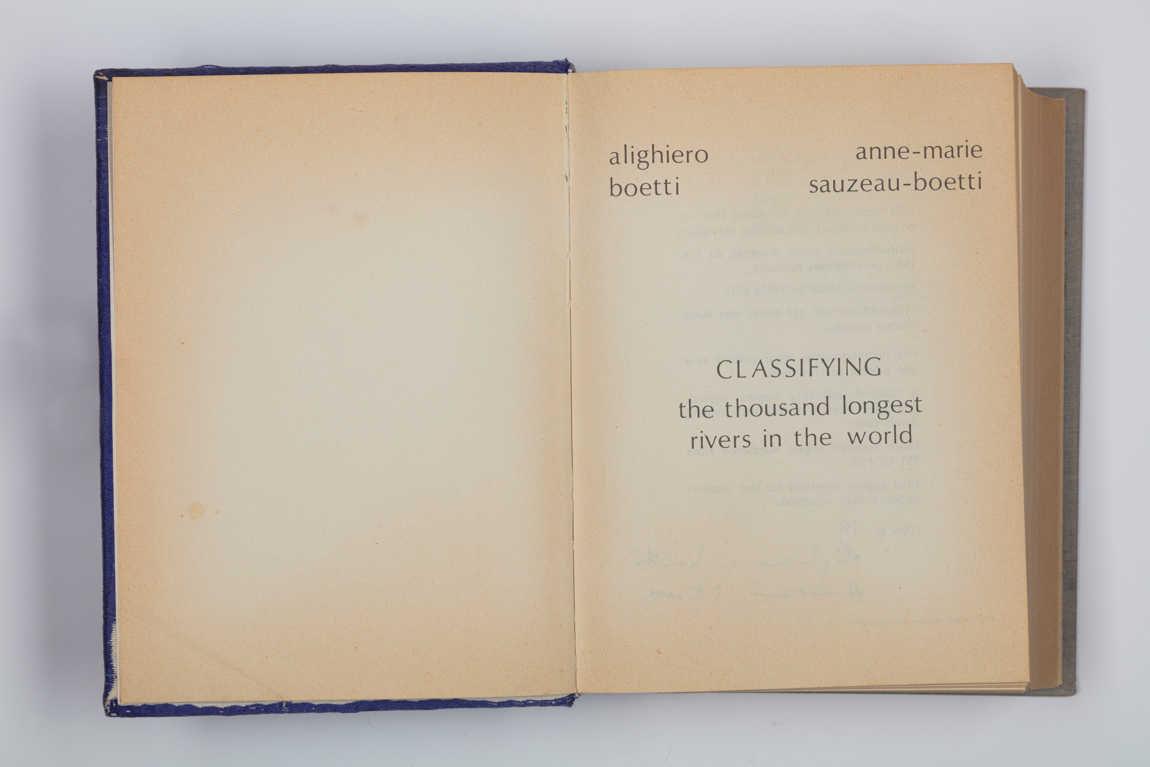 Alighiero Boetti - Classifying The Thousand Longest Rivers in The World