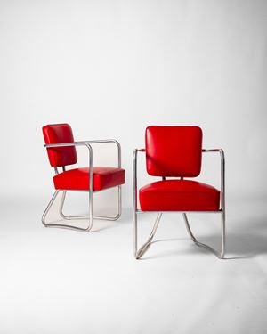 Pair of armchairs for the offices at Palazzo Montecatini, Milan