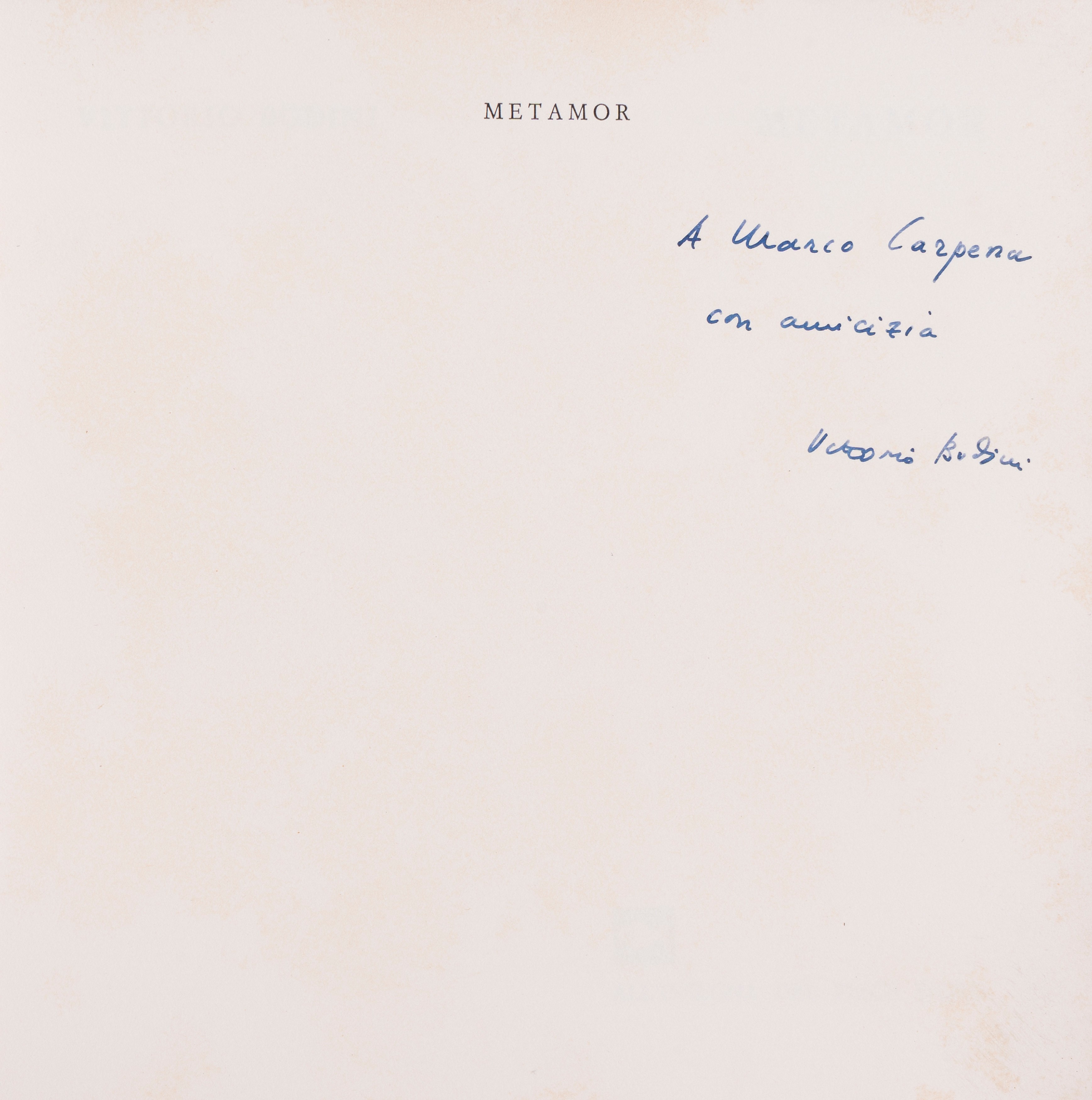 Vittorio Bodini - Metamor - la Lobbia di Masoliver e Altri Racconti