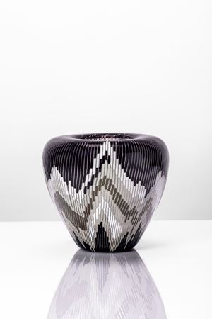 Blown glass vase from the Fiamme series