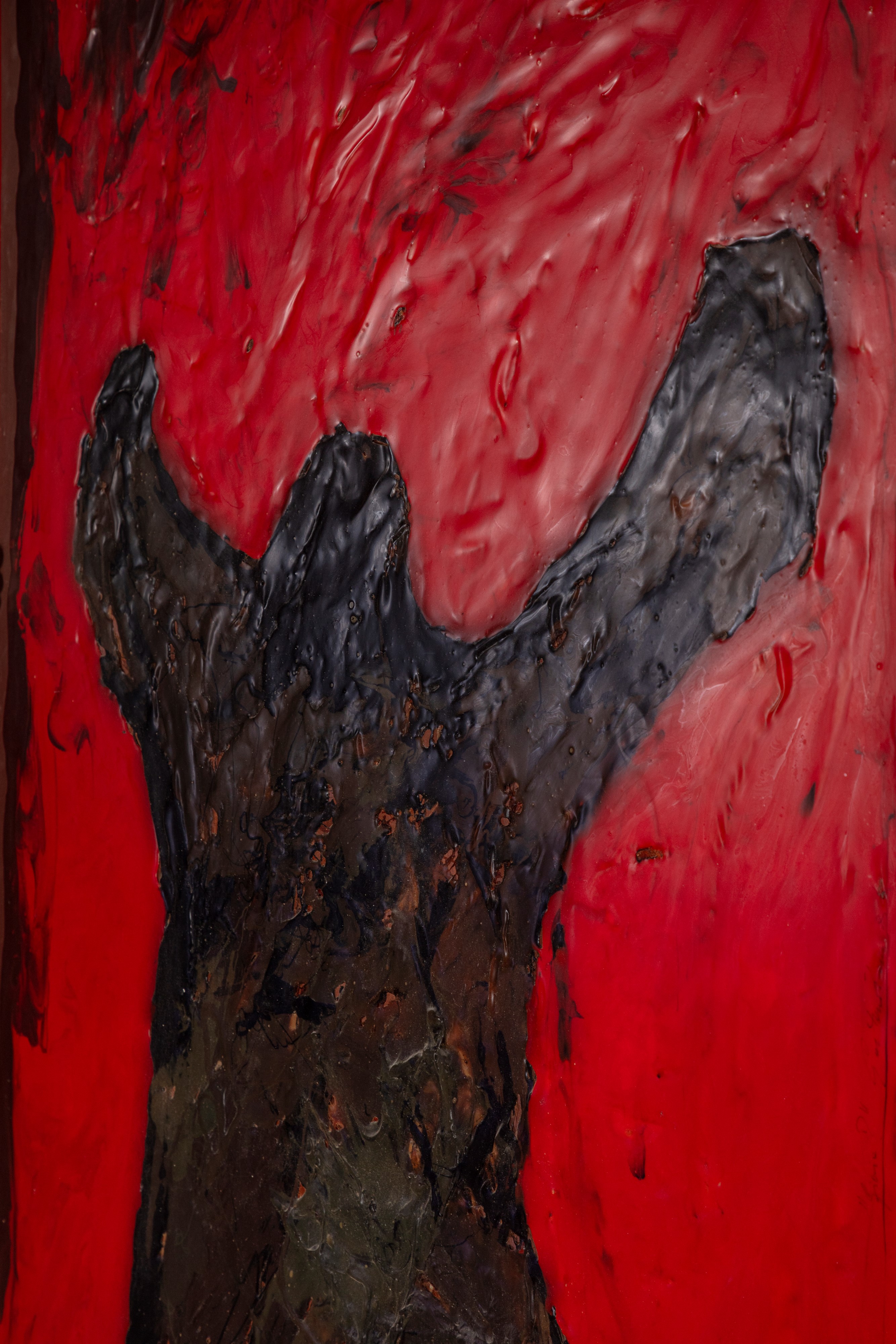 Gioia?, arazzo in silicone su pannello, opera unica