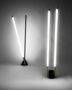 Pair of floor lamps from the Sistema Flu series