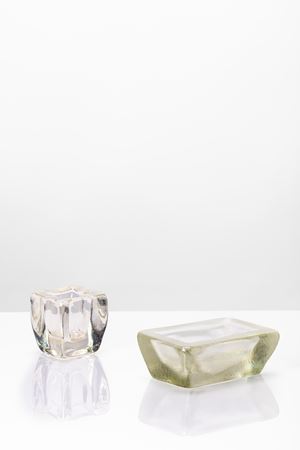 Piccolo vaso e posacenere in vetro