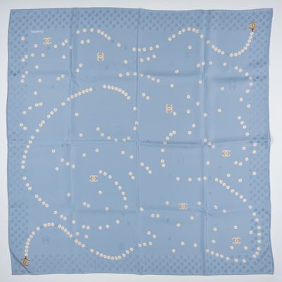 Foulard in seta con stampa fantasia di perle