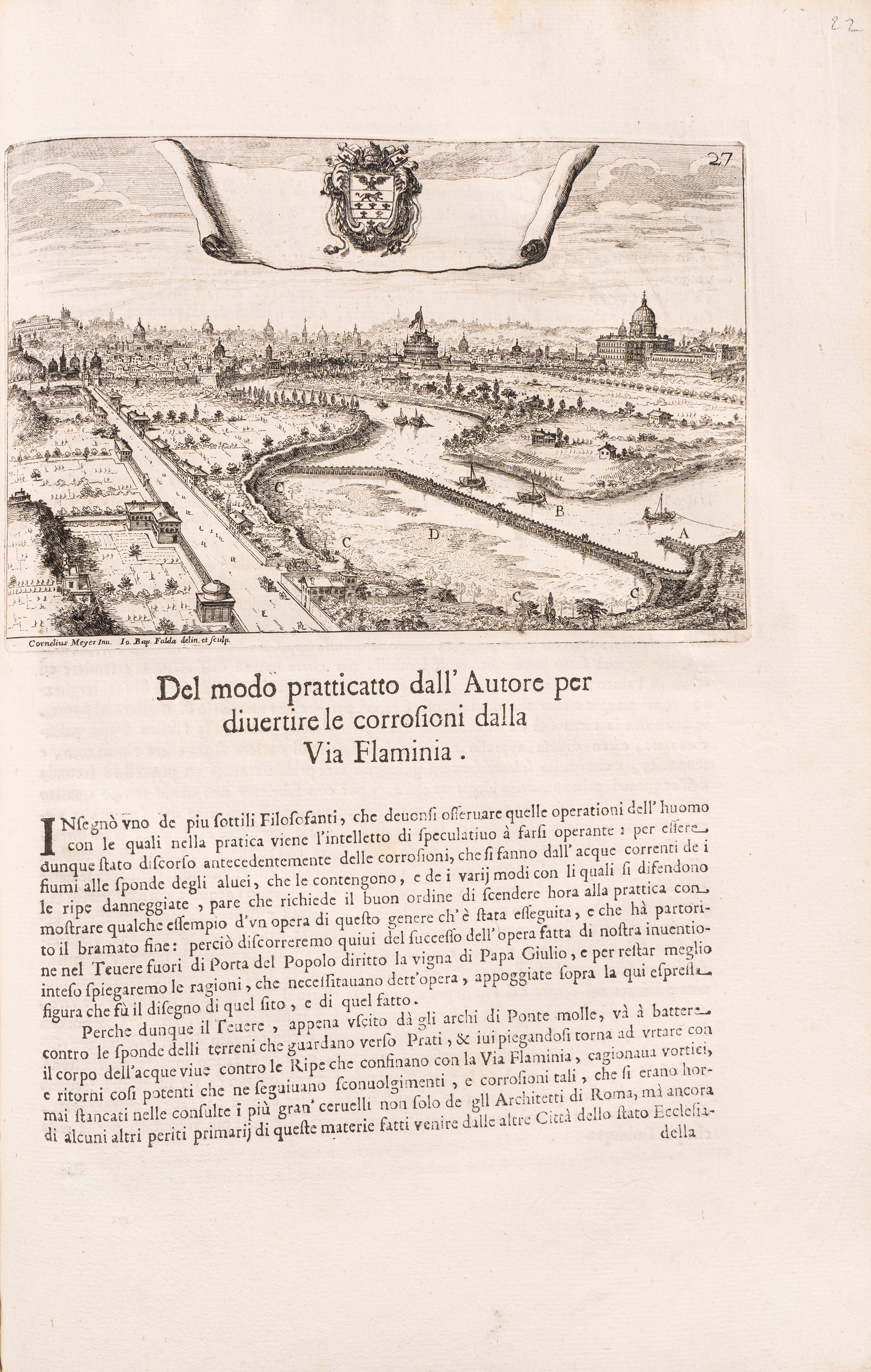 Cornelio Meyer - Opere in folio con incisioni e proposte urbanistiche di Roma