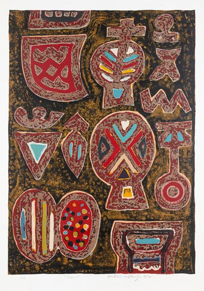 Signos, litografia a colori, 1991
