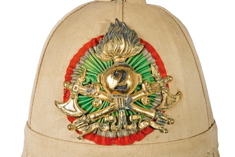 Casco coloniale da ufficiale del genio