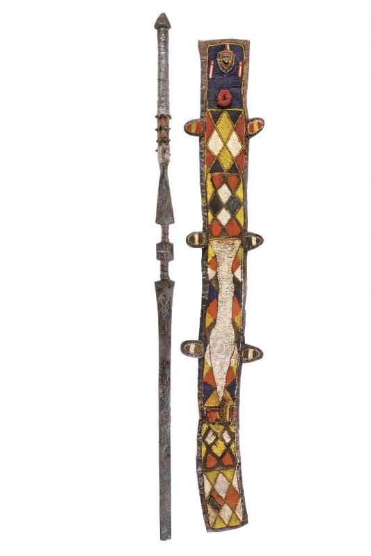 Raro Bastone Rituale Orisha Oko degli Yoruba, con Fodero