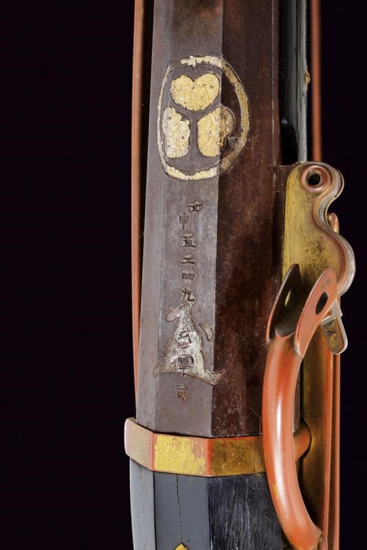 Rarissimo Paio di Pistole a Miccia Tanegashima Firmate Matsumoto Uhyoe Saku