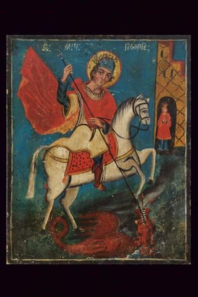 Icona Raffigurante San Giorgio ed il Drago