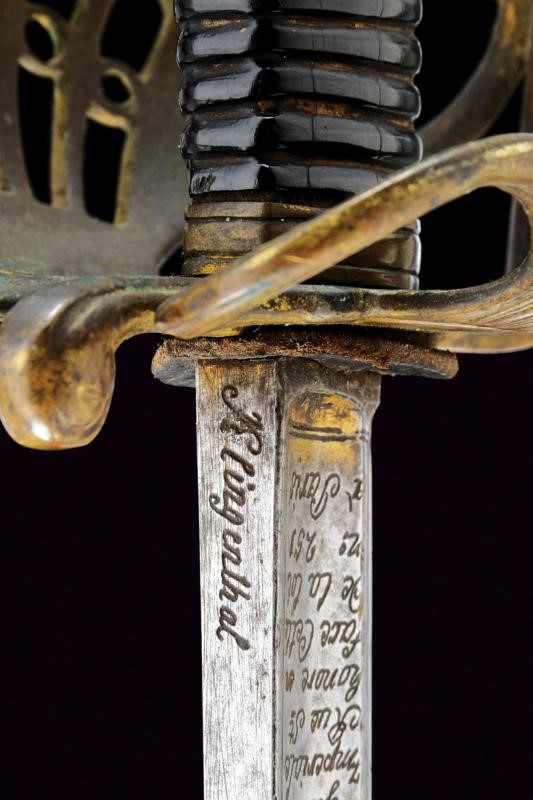Sciabola a Garde-de-bataille con Lama dei Granatieri a Cavallo della Guardia Imperiale