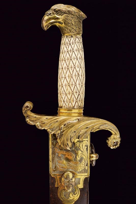Raro e Lussuoso Coltello da Presentazione con Decorazioni in Onore di William Shakespeare