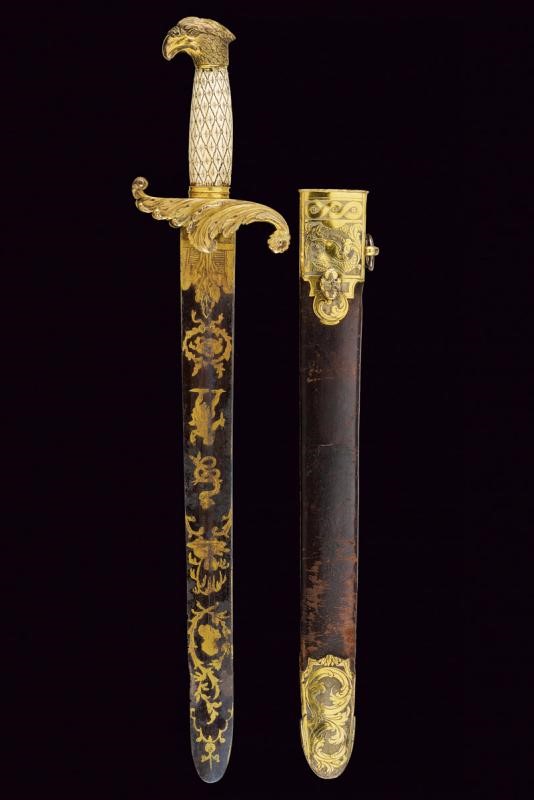 Raro e Lussuoso Coltello da Presentazione con Decorazioni in Onore di William Shakespeare