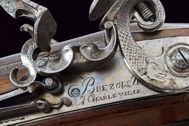 Bellissima Doppietta a Pietra Focaia di Isidore Brezol