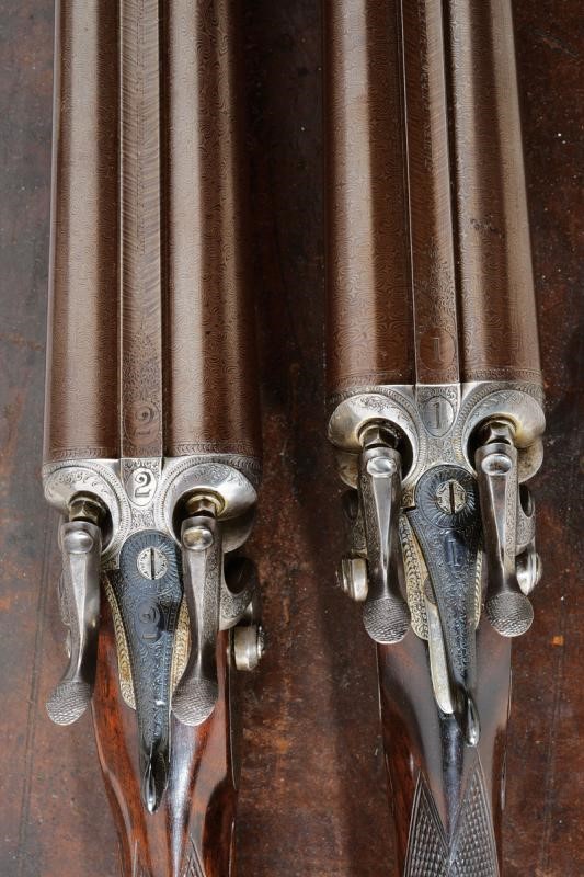 Bella Coppia di Doppietta a Percussione Centrale in Cassetta di J. Burrow