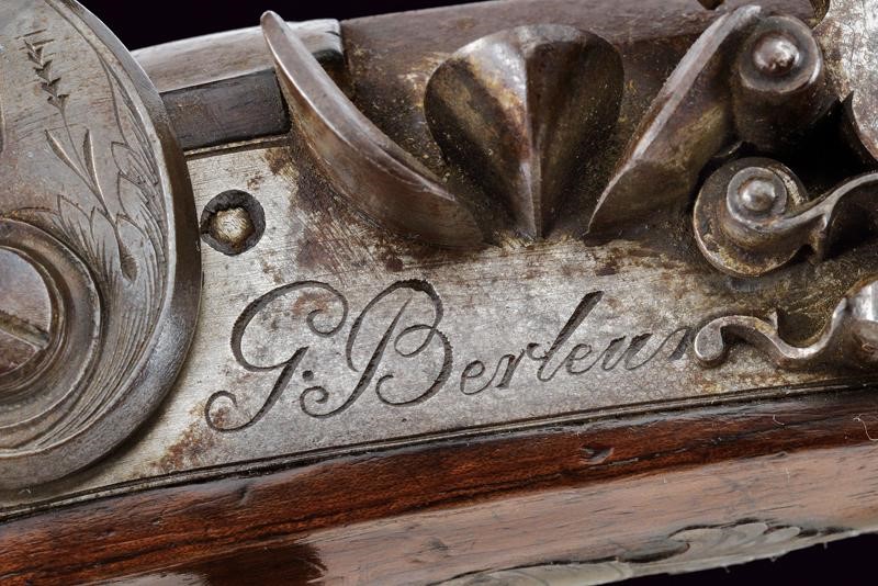 Pistola a Pietra Focaia da Ufficiale di G. Berleur