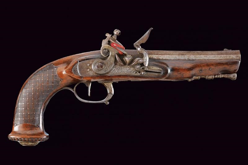 Pistola a Pietra Focaia da Ufficiale di G. Berleur