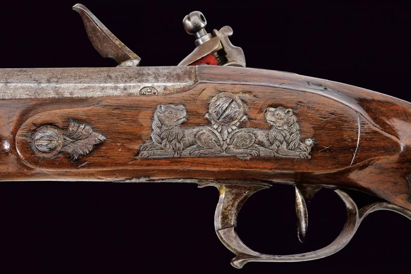 Pistola a Pietra Focaia da Ufficiale di G. Berleur