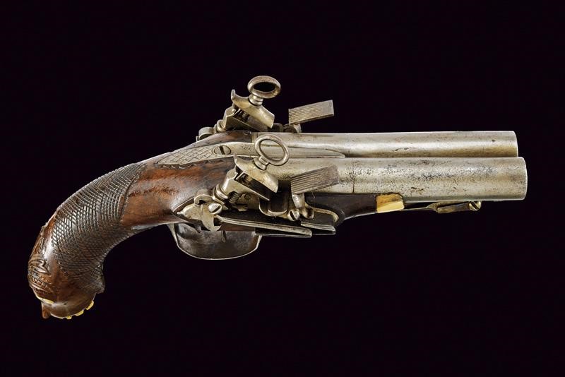 Interessante Pistola alla Micheletta a Due Canne con Baionetta a Scatto