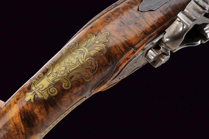 Interessante Paio di Pistole a Pietra Focaia alla Romana