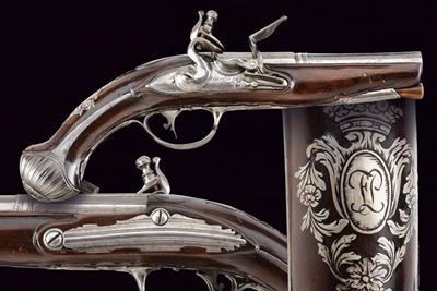 Elegante Pistola a Pietra Focaia da Viaggio di Minelli