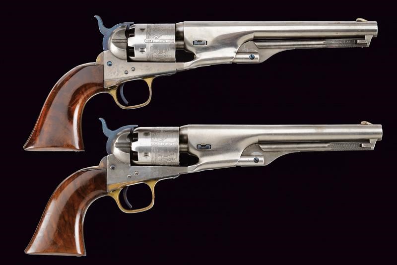 Paio di Colt Model 1861 Navy Revolver Donate a Carlo Alberto Racchia