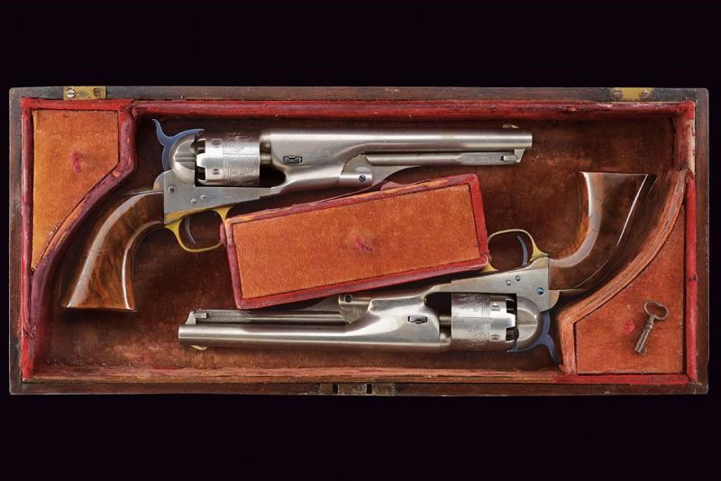 Paio di Colt Model 1861 Navy Revolver Donate a Carlo Alberto Racchia