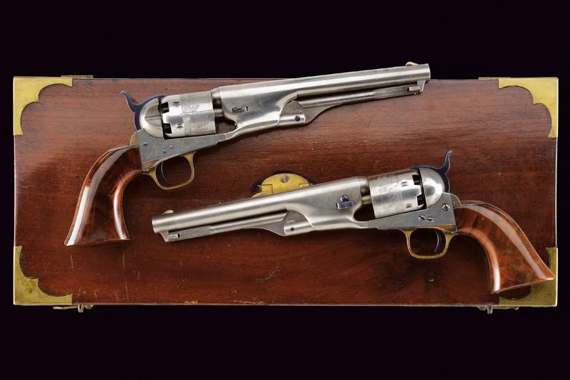 Paio di Colt Model 1861 Navy Revolver Donate a Carlo Alberto Racchia
