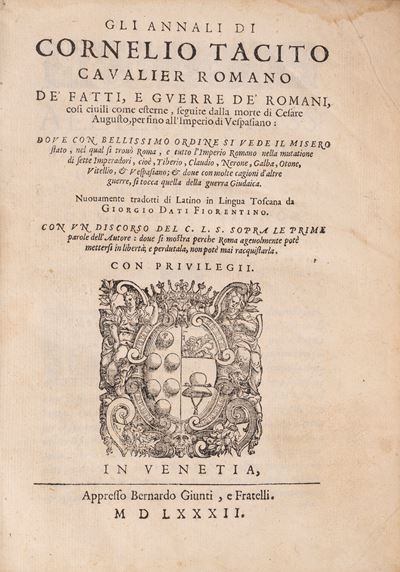 Gli Annali di Cornelio Tacito, Venezia 1582
