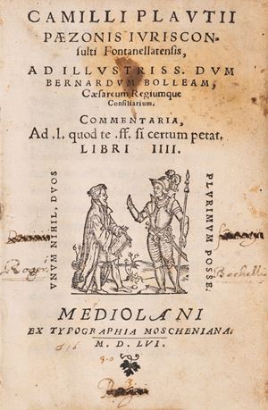 Camilli Plautii Paezonis Iurisconsulti Fontanellatensis...praeclara commentaria