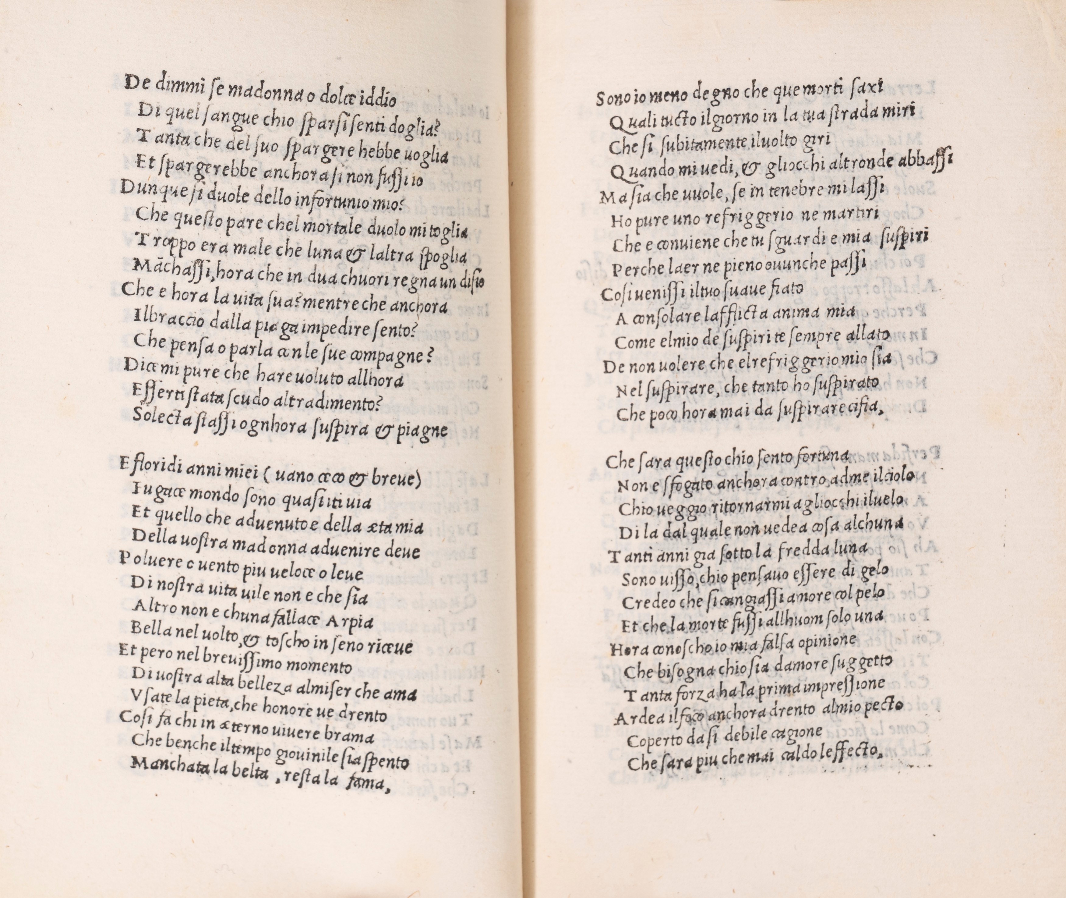 Sonecti capituli canzone sextine, stanze et strambocti composti per lo excellentissimo Francescho...