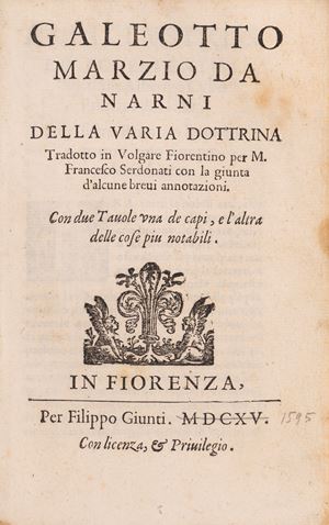 Della varia dottrina tradotto in volgare fiorentino per m. Francesco Serdonati con la giunta d'alcune brevi annotazioni