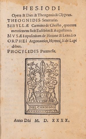 Hesiodi Opera & dies & Theogonia & Clypeus. Theognidis sententiae