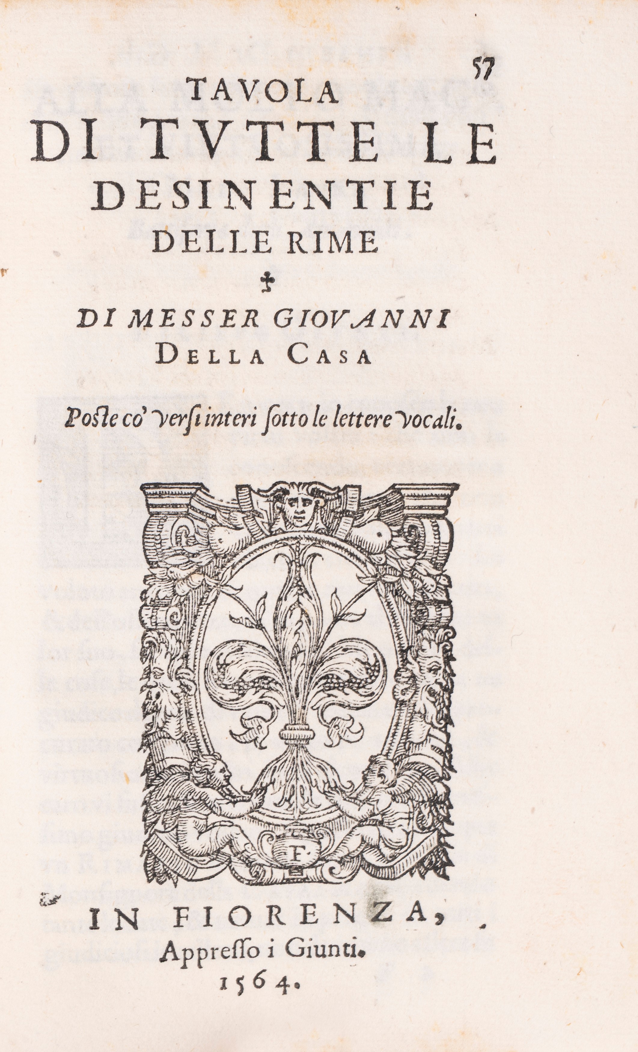 Della Casa, Giovanni - Rime Et Prose