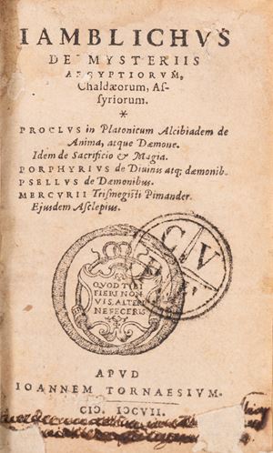 De Mysteriis Aegiptiorum....- S.L