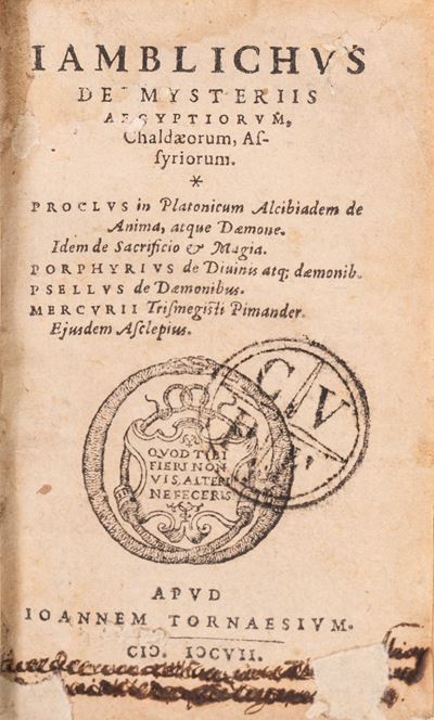 De Mysteriis Aegiptiorum....- s.L