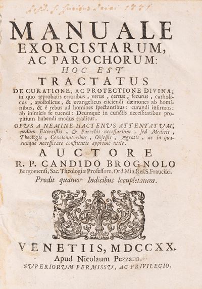 Manuale Exorcistarum Ac Parochorum....