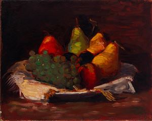 Natura morta con uva e pere 