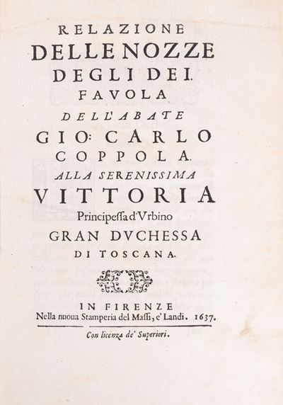 Le Nozze degli Dei, Favola [...] Rappresentata in Musica in Firenze nelle Reali Nozze De serenis....