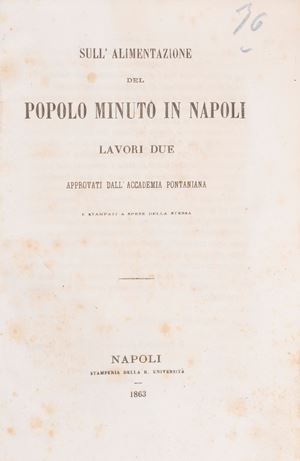 Sull'alimentazione del popolo minuto in Napoli