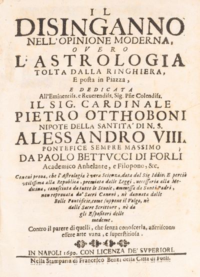 Il Disinganno Nell'opinione Moderna Overo L'astrologia