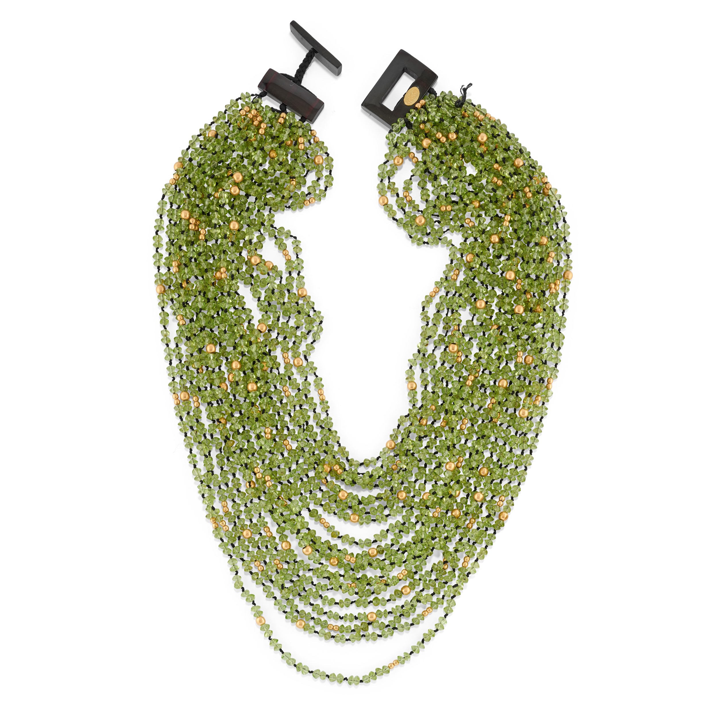 Collana con peridoti e spilla mughetto