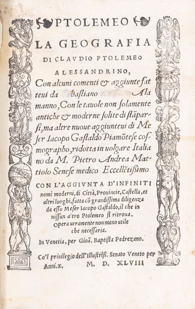 Tolomeo, La Geografia con commenti di Sebastiano Münster e tavole di Iacopo Gastaldo, 1548