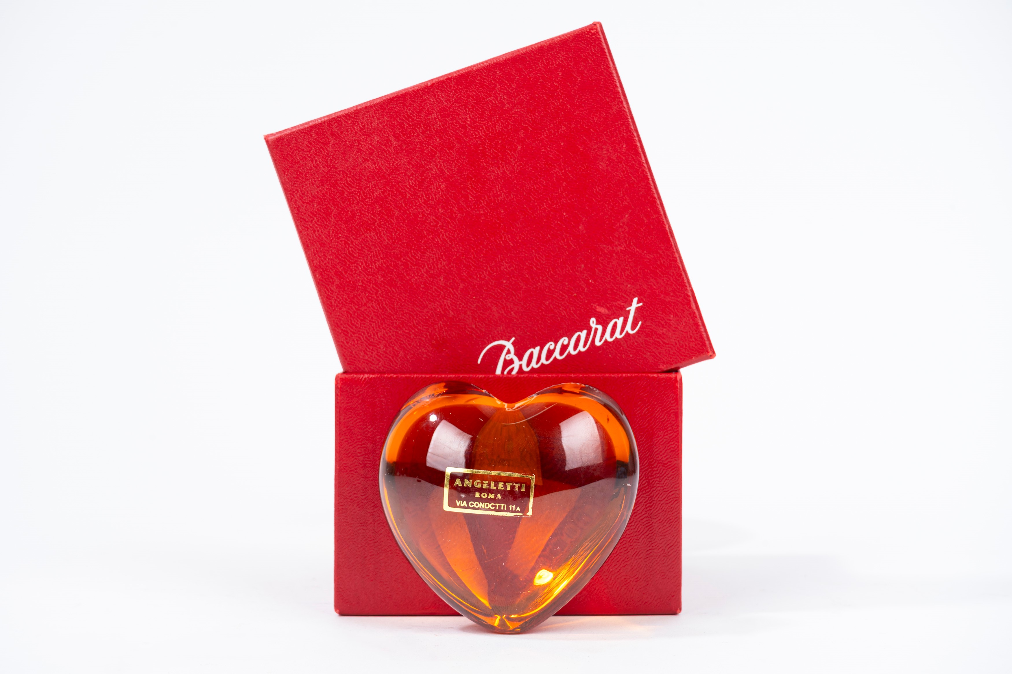 Cuore in Cristallo Color Ambra, Baccarat