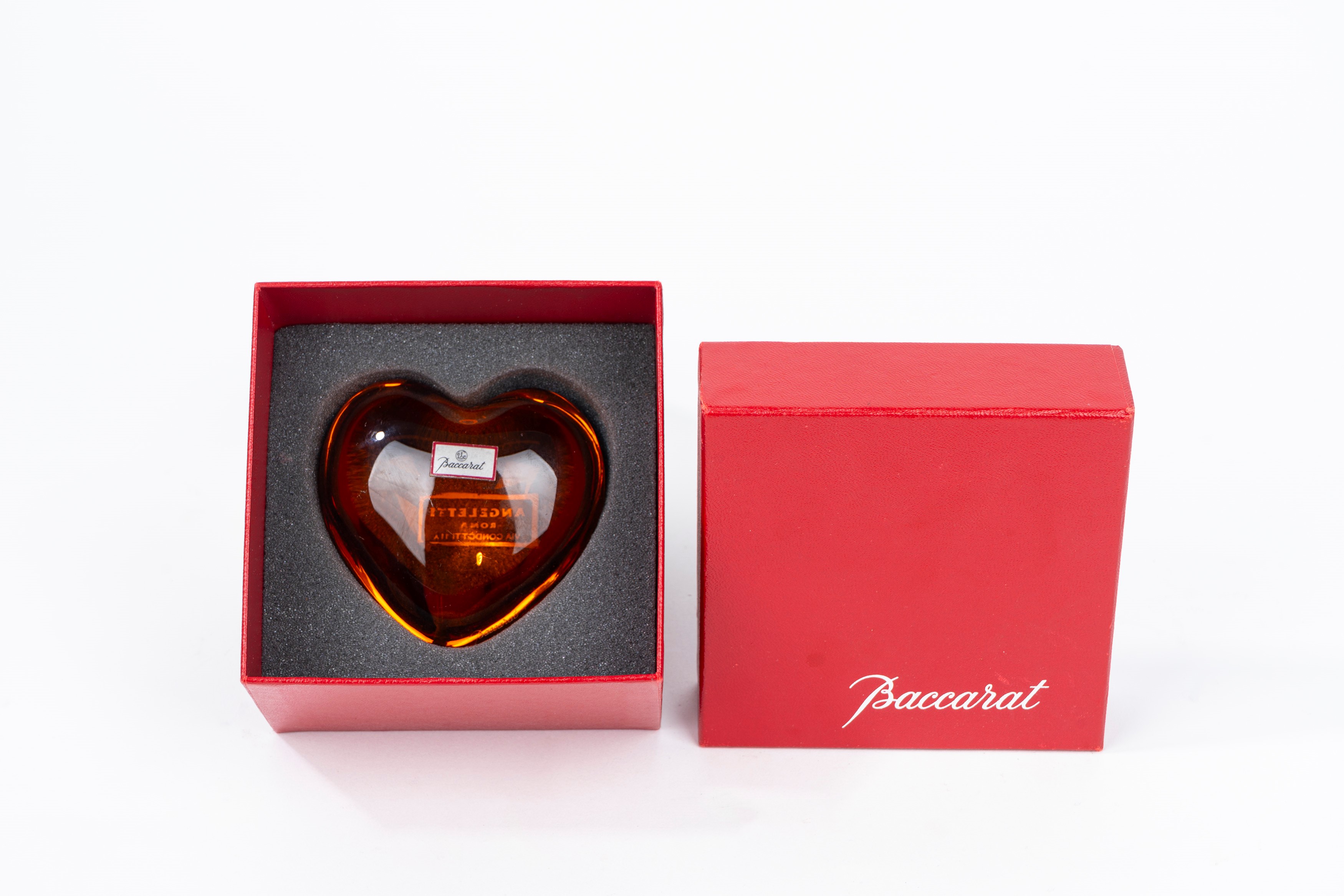 Cuore in Cristallo Color Ambra, Baccarat