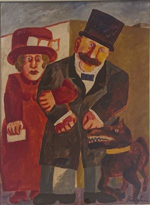 Couple with dog