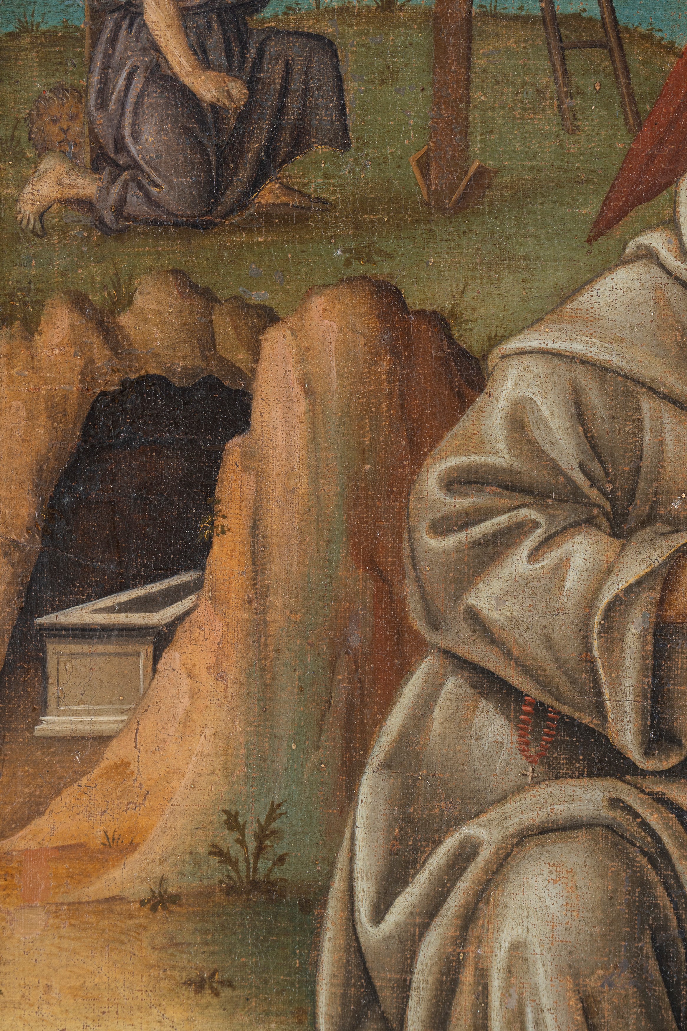 Giovanni Francesco Crivelli (attivo nel Cinquecento) - Compianto su Cristo morto, olio su tela di...